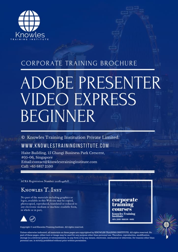 Adobe Presenter Video Express Beginner Training Course Brochure