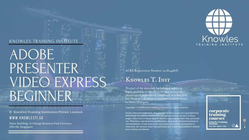 Adobe Presenter Video Express Beginner Training Course in Singapore