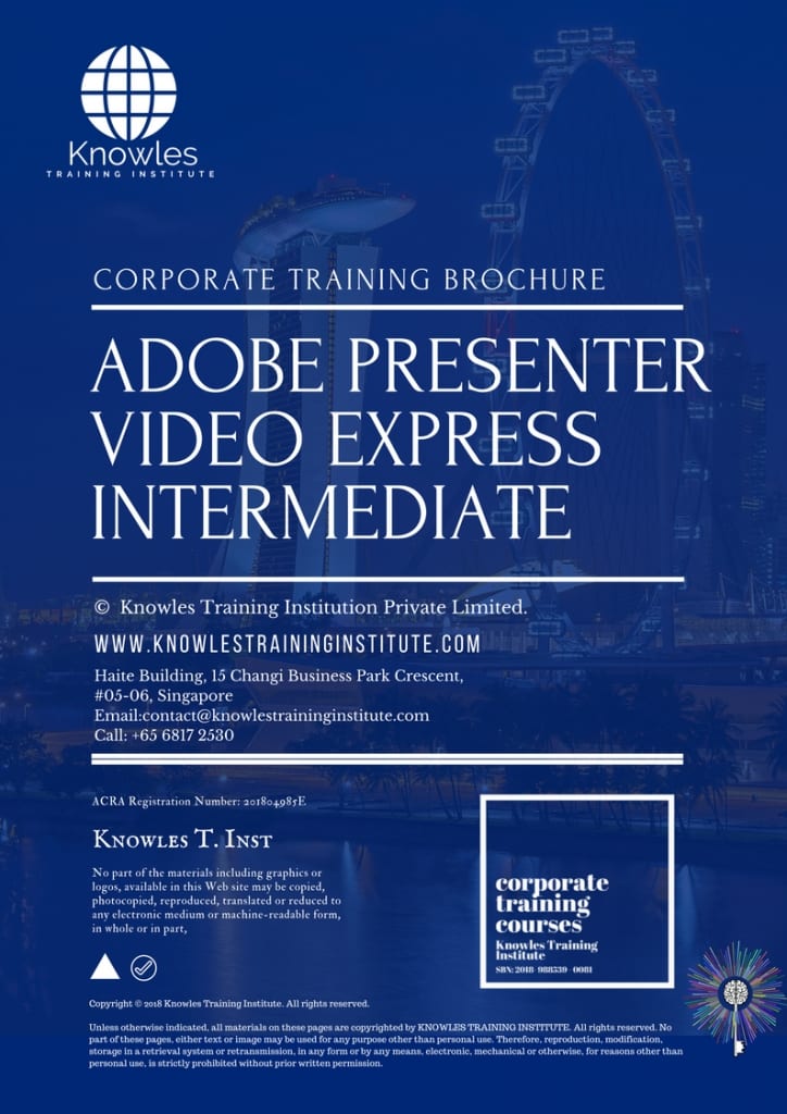 Adobe Presenter Video Express Intermediate Training Course Brochure