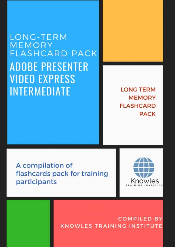 Adobe Presenter Video Express Intermediate Training Flashcards