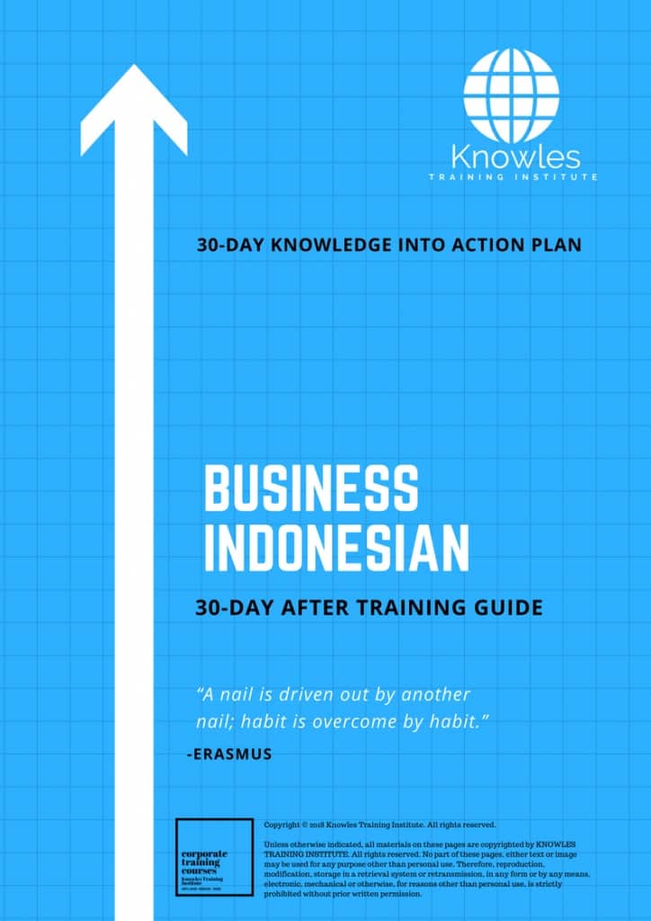 Business Indonesian 30 Day After Training Guide