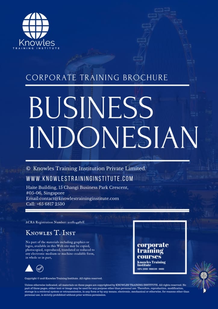 Business Indonesian Training Course Brochure