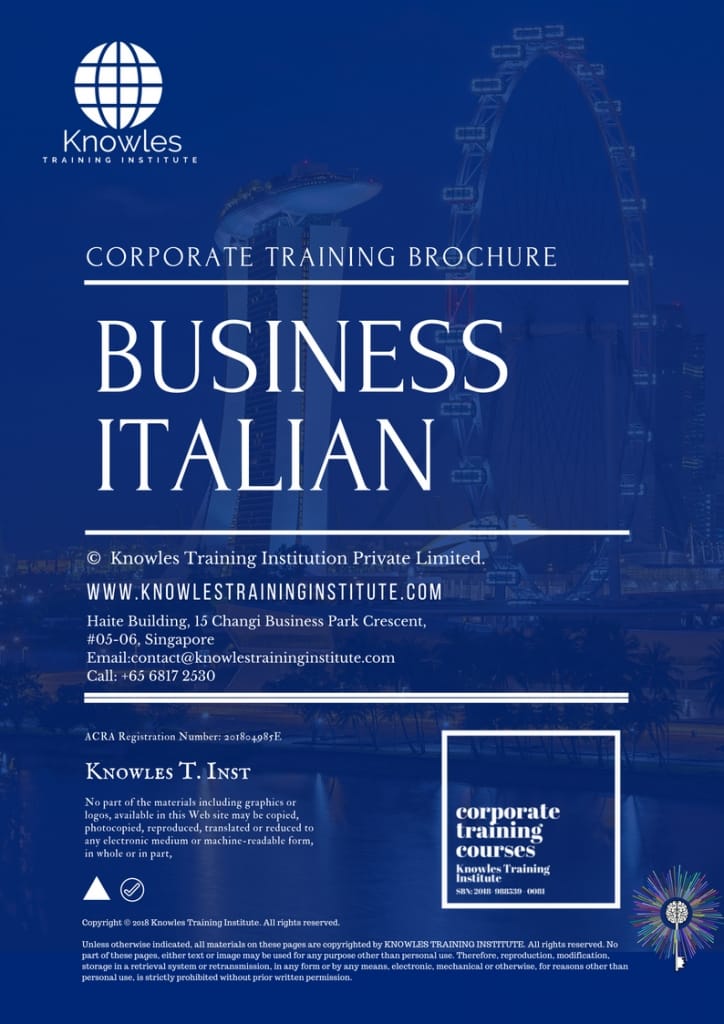 Business Italian Training Course Brochure