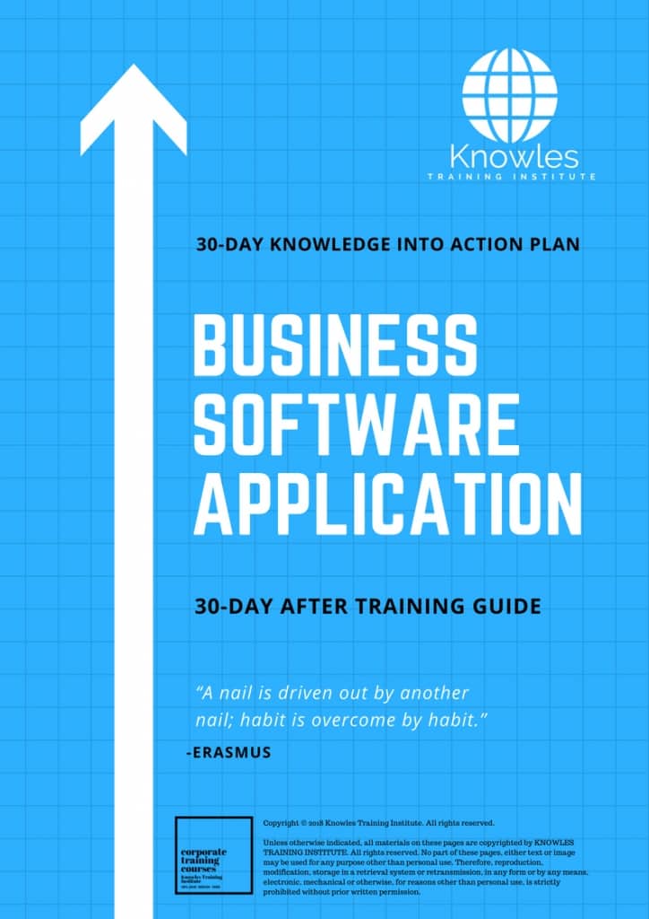 Business Software Application 30 Day After Training Guide
