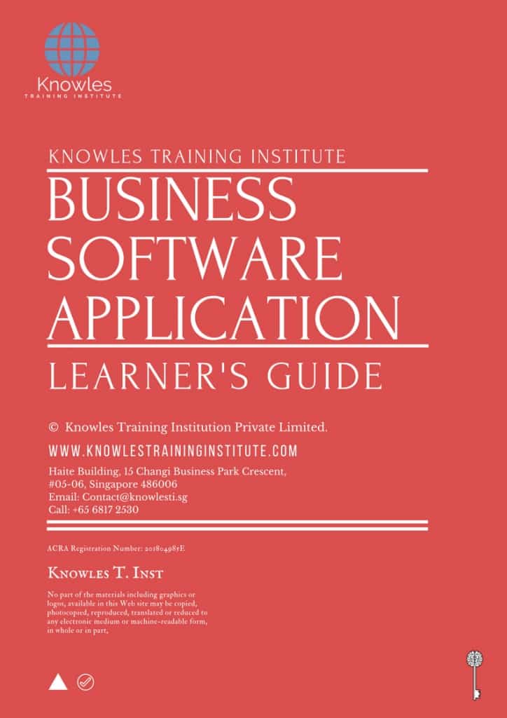 Business Software Application Training Course Learner’s Guide