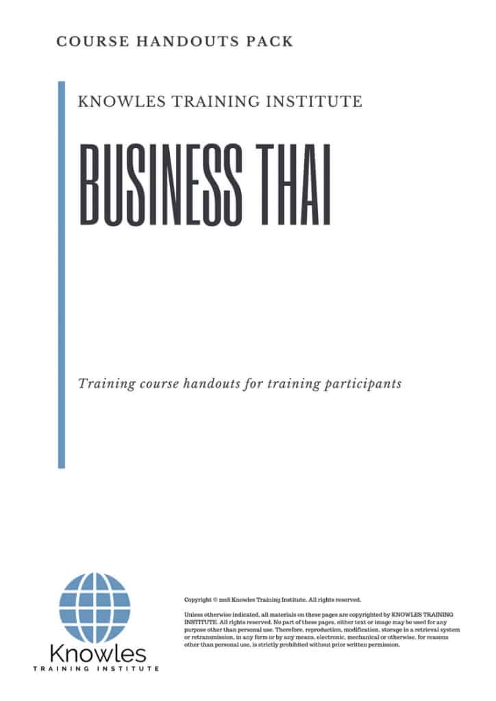Business Thai Course Handouts