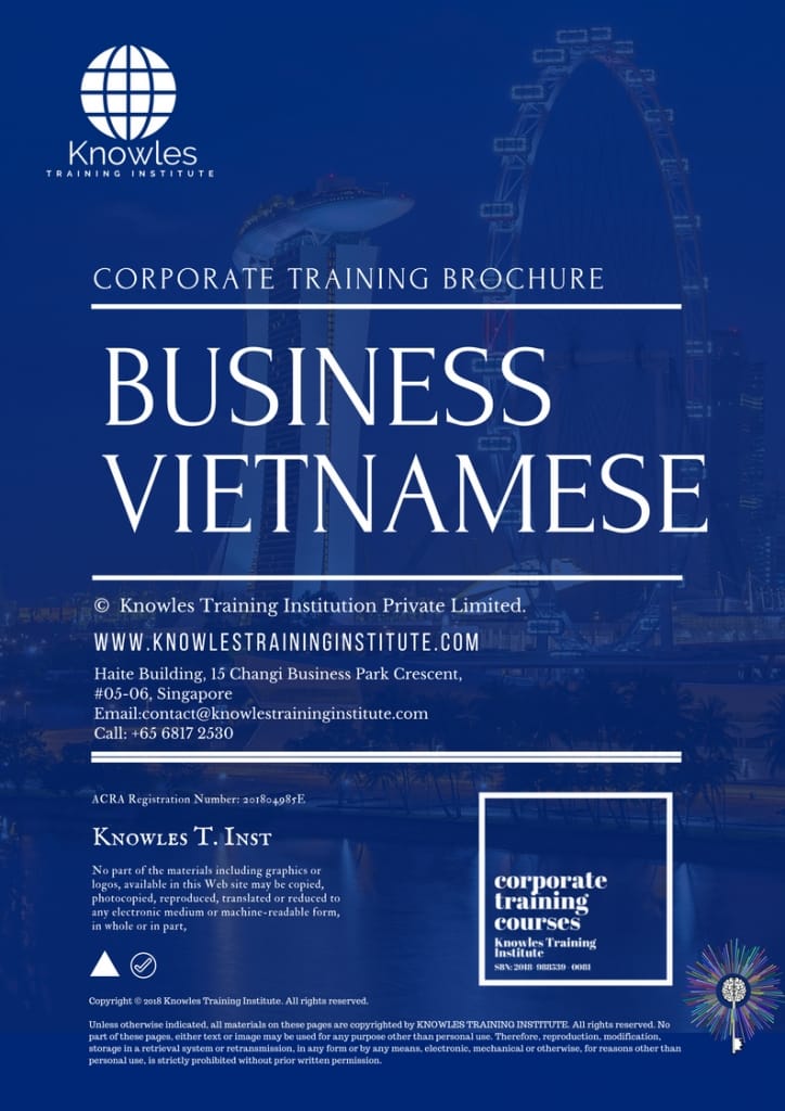 Business Vietnamese Training Course Brochure