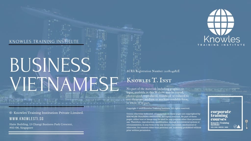 Business Vietnamese Training Course in Singapore