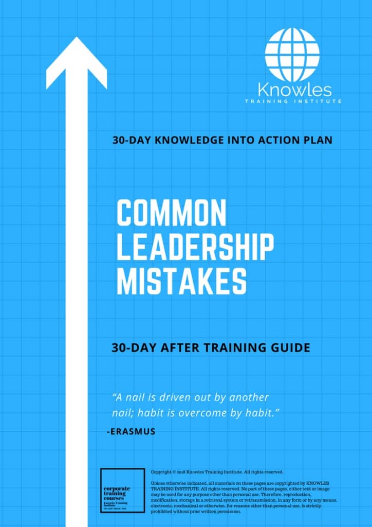 Common Leadership Mistakes 30 Day After Training Guide