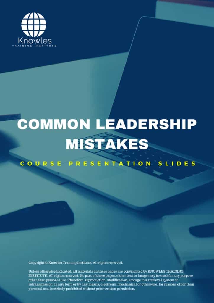 Common Leadership Mistakes Training Course Presentation Slides