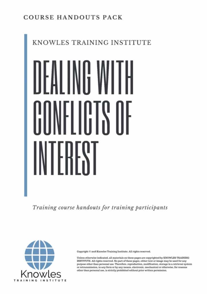 Dealing With Conflicts Of Interest Course Handouts