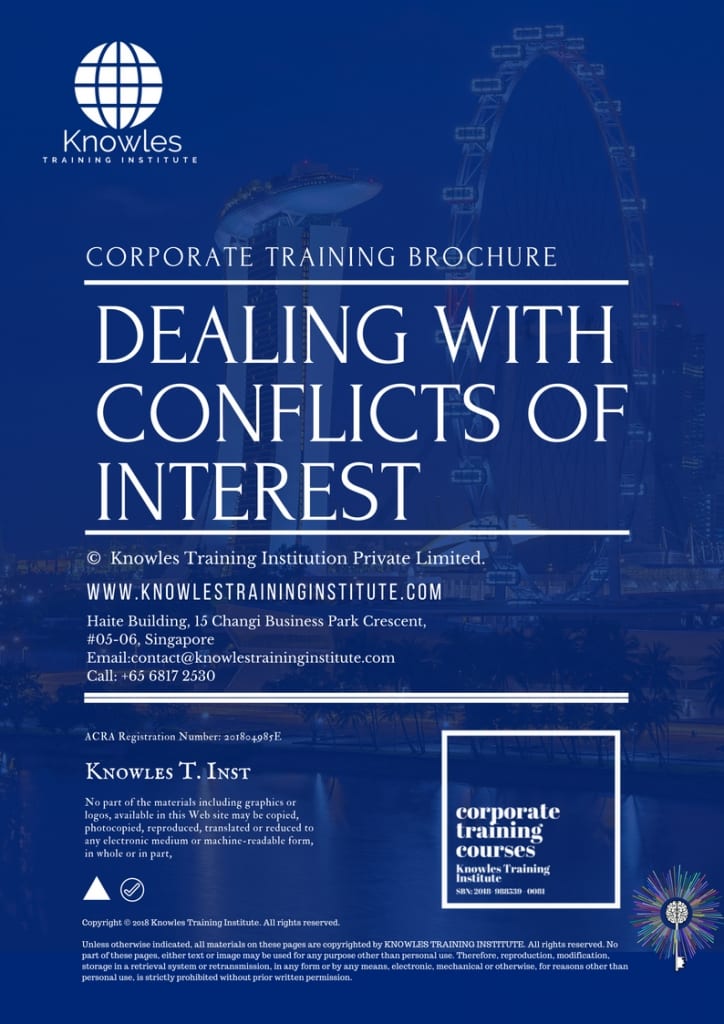 Dealing With Conflicts Of Interest Training Course Brochure