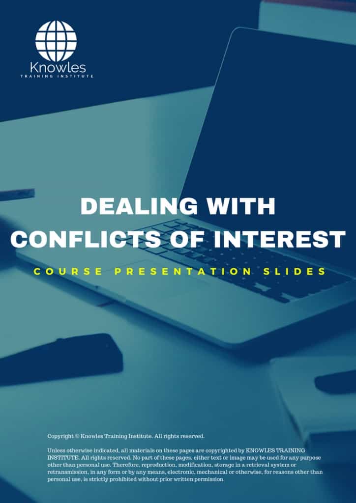 Dealing With Conflicts Of Interest Training Course Presentation Slides