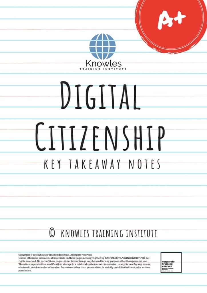 Digital Citizenship Training Course Key Takeaways Notes