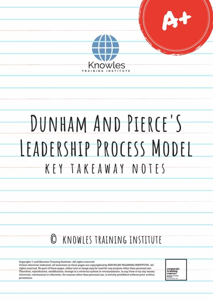 Dunham And Pierce’s Leadership Process Model Training Course Key Takeaways Notes