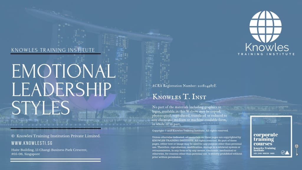 Emotional Leadership Styles Training Course in Singapore
