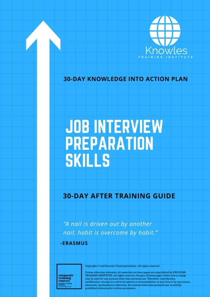 Job Interview Preparation Skills 30 Day After Training Guide