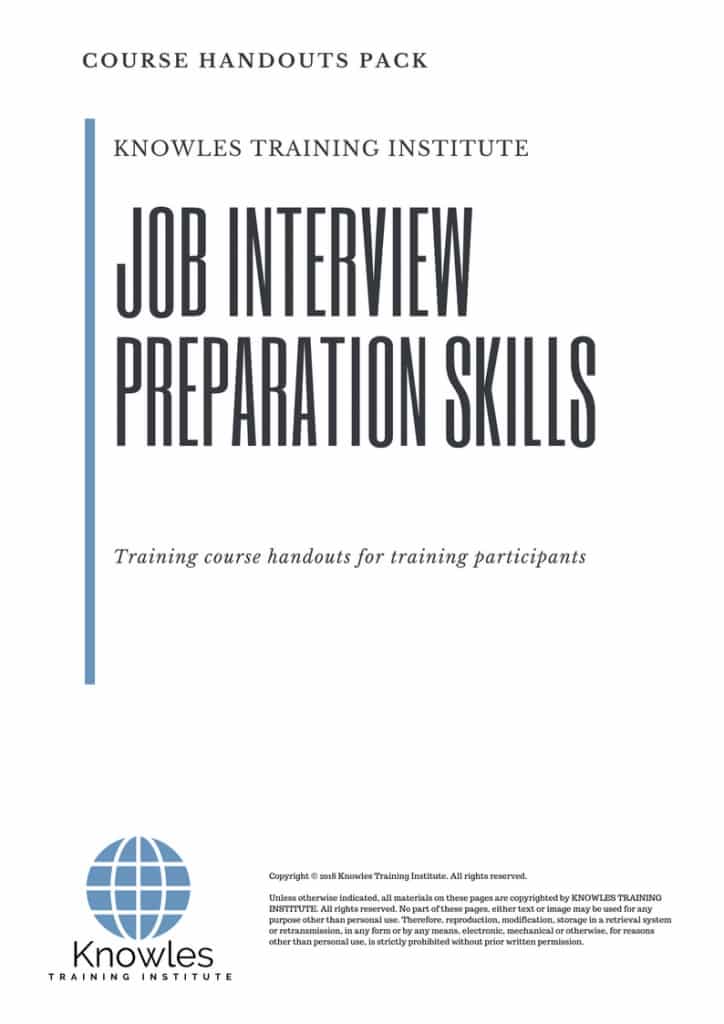 Job Interview Preparation Skills Course Handouts