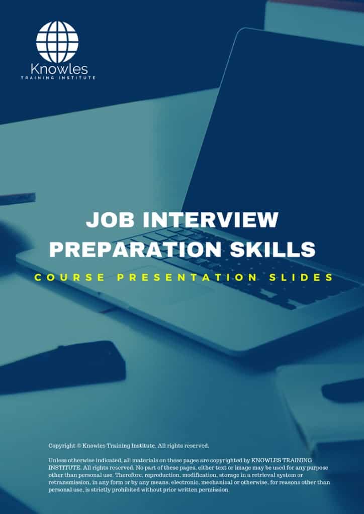 Job Interview Preparation Skills Training Course Presentation Slides
