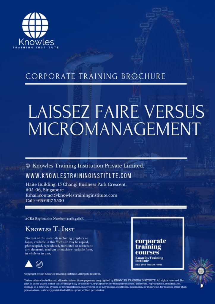 Laissez Faire Versus Micromanagement Training Course Brochure