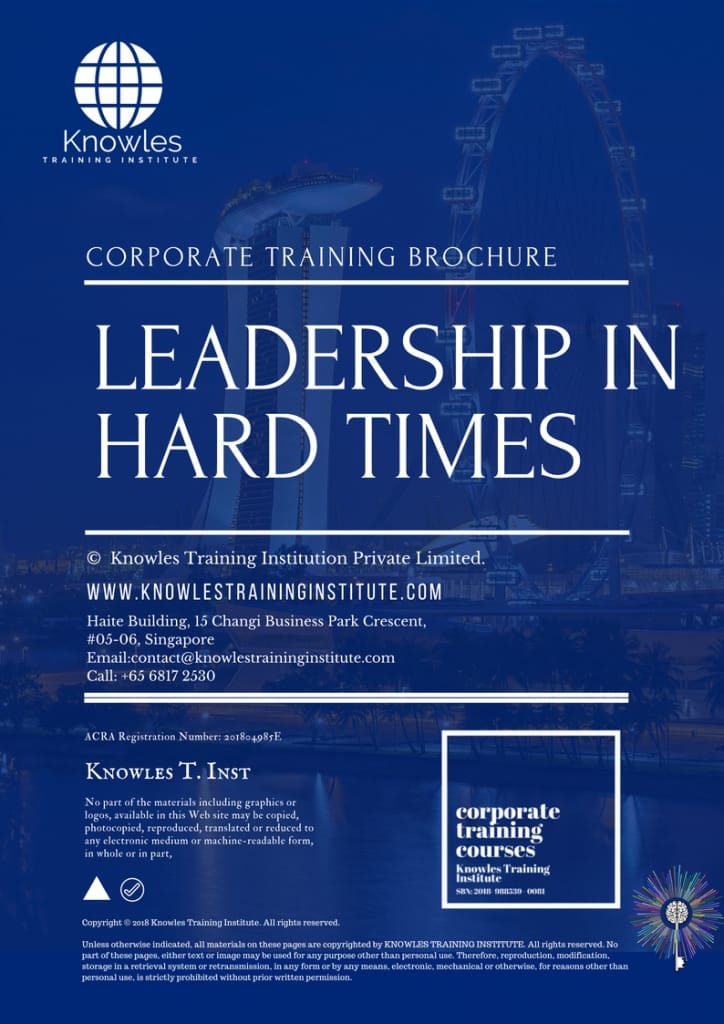 Leadership In Hard Times Training Course Brochure