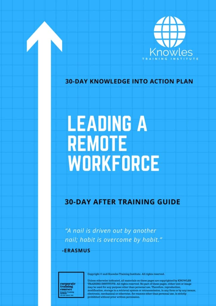 Leading A Remote Workforce 30 Day After Training Guide