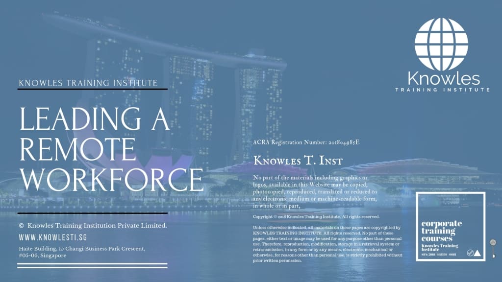 Leading A Remote Workforce Training Course in Singapore