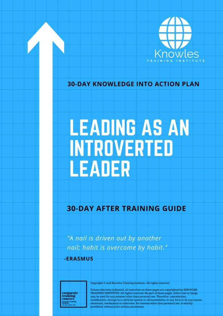 Leading As An Introverted Leader 30 Day After Training Guide
