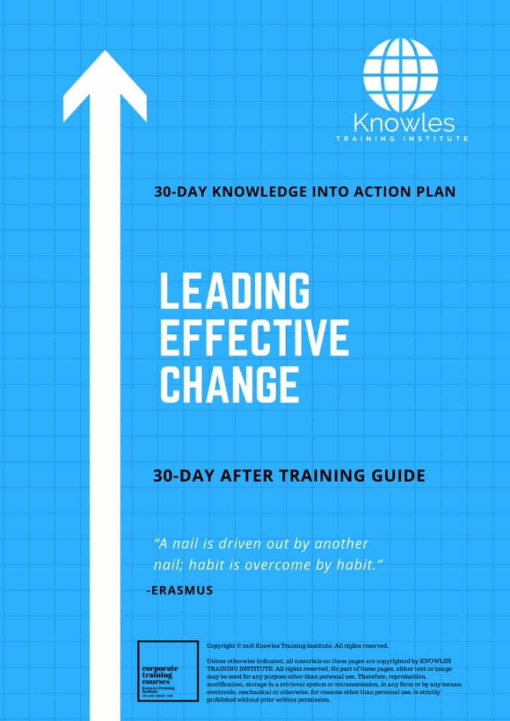 Leading Effective Change 30 Day After Training Guide