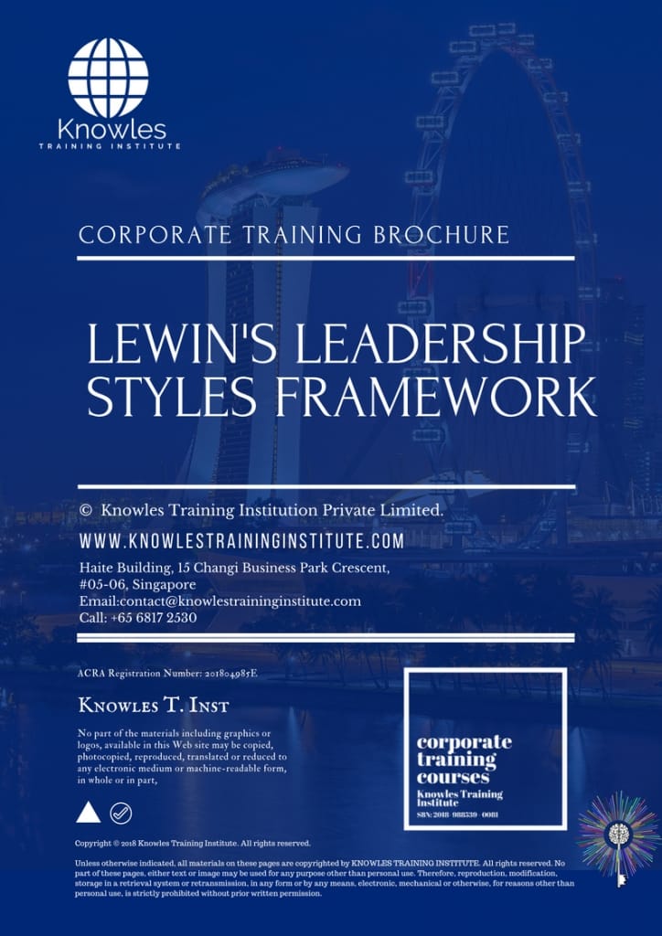 Lewin’s Leadership Styles Framework Training Course Brochure