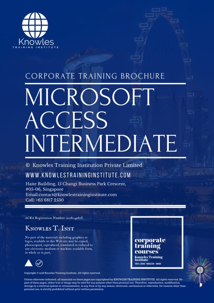 Microsoft Access Intermediate Training Course Brochure