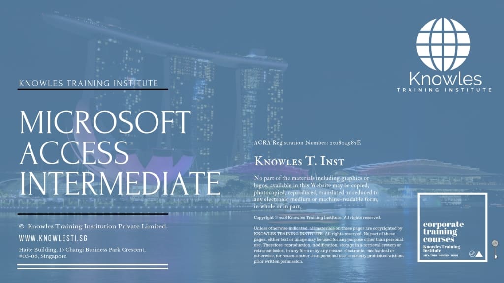 Microsoft Access Intermediate Training Course in Singapore