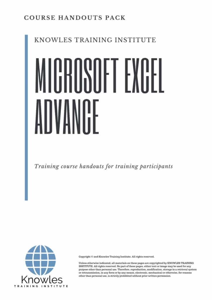 Microsoft Excel Advance Course Handouts