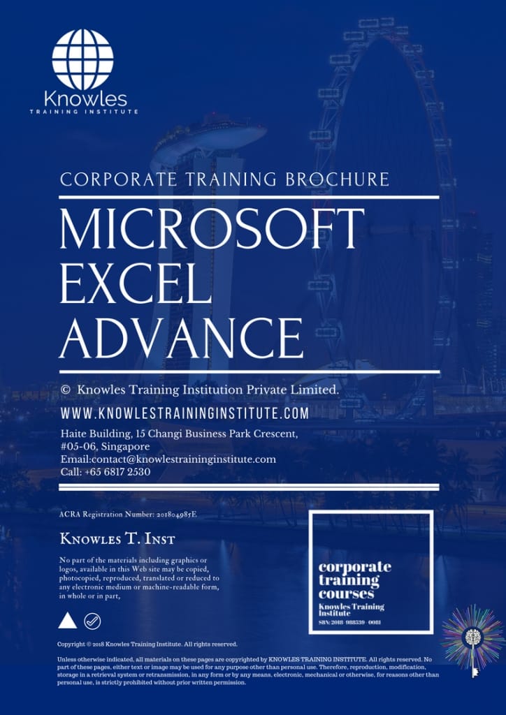 Microsoft Excel Advance Training Course Brochure