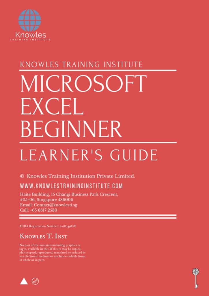 Microsoft Excel Beginner Training Course Learner’s Guide