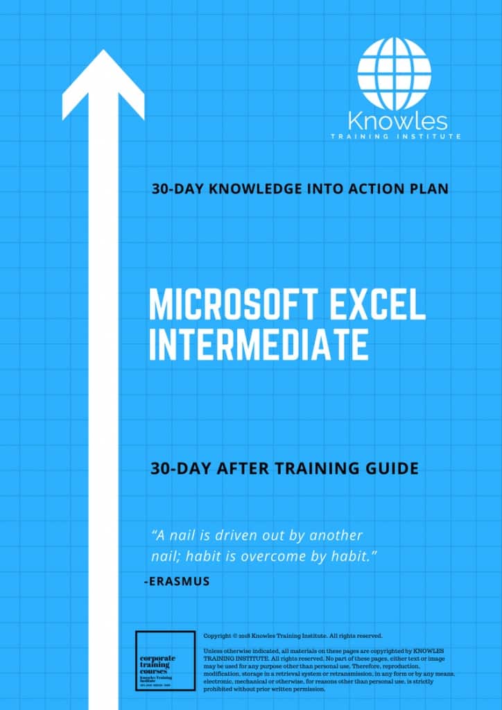 Microsoft Excel Intermediate 30 Day After Training Guide