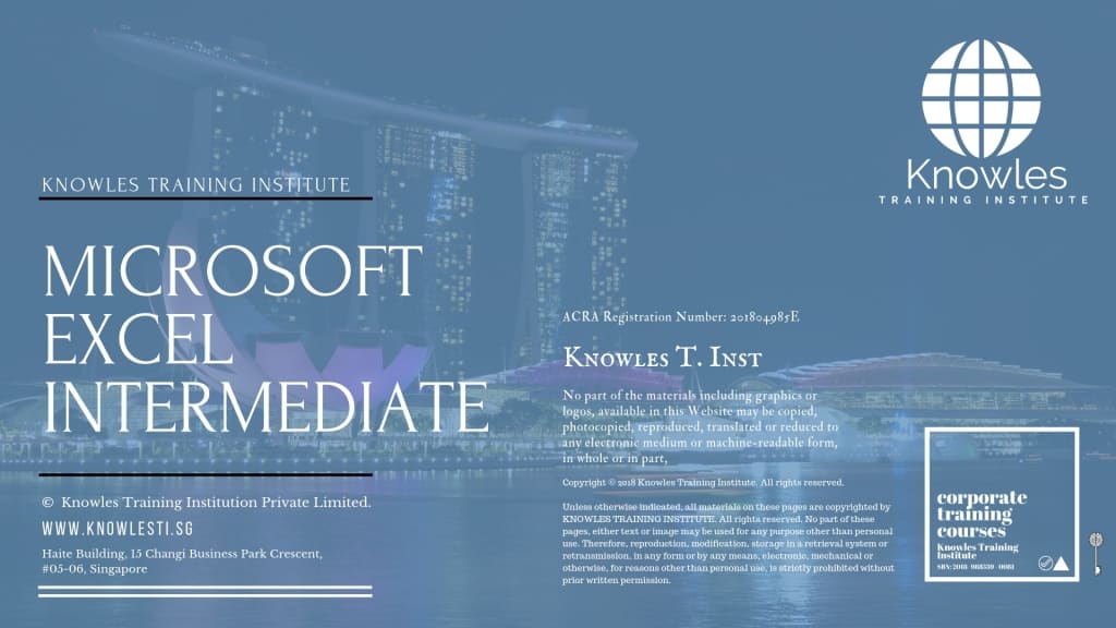 Microsoft Excel Intermediate Training Course in Singapore