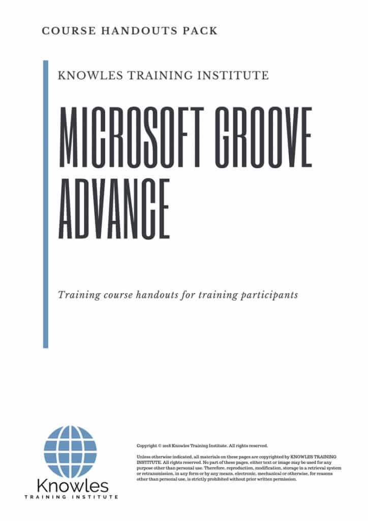 Microsoft Groove Advance Course Handouts