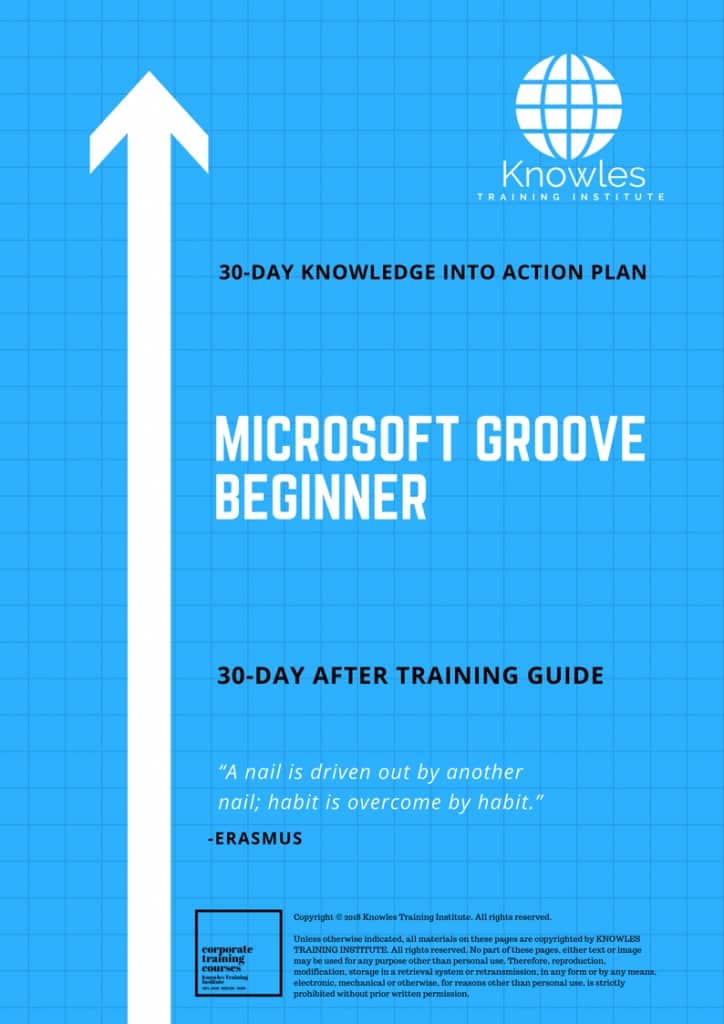 Microsoft Groove Beginner 30 Day After Training Guide