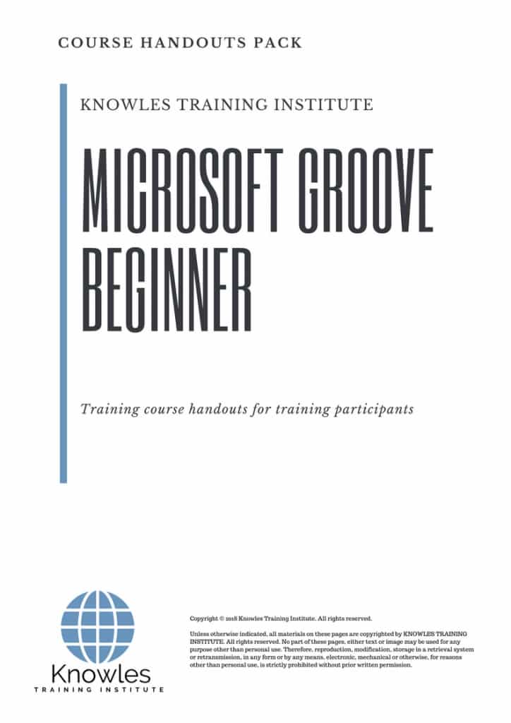 Microsoft Groove Beginner Course Handouts