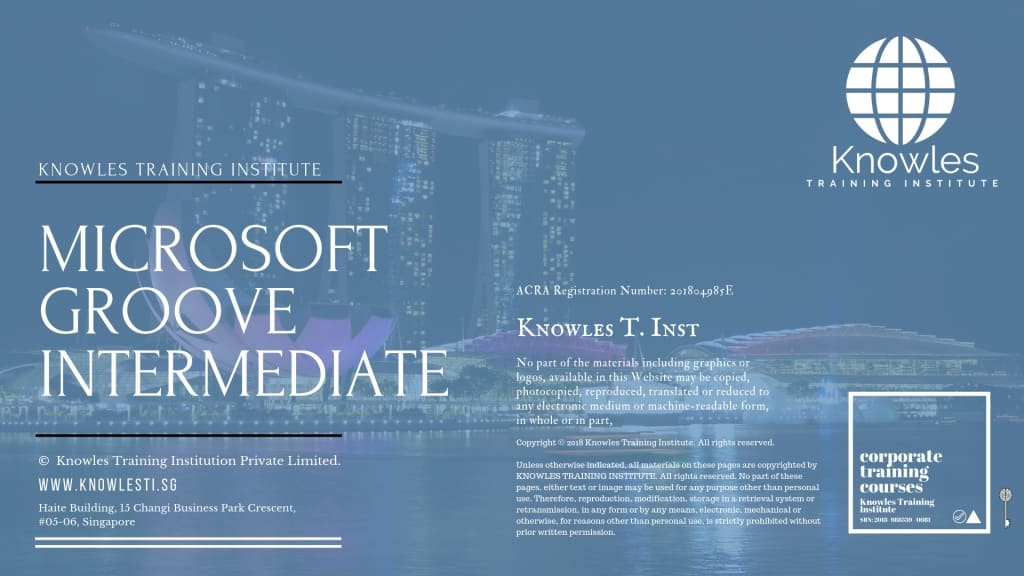 Microsoft Groove Intermediate Training Course in Singapore