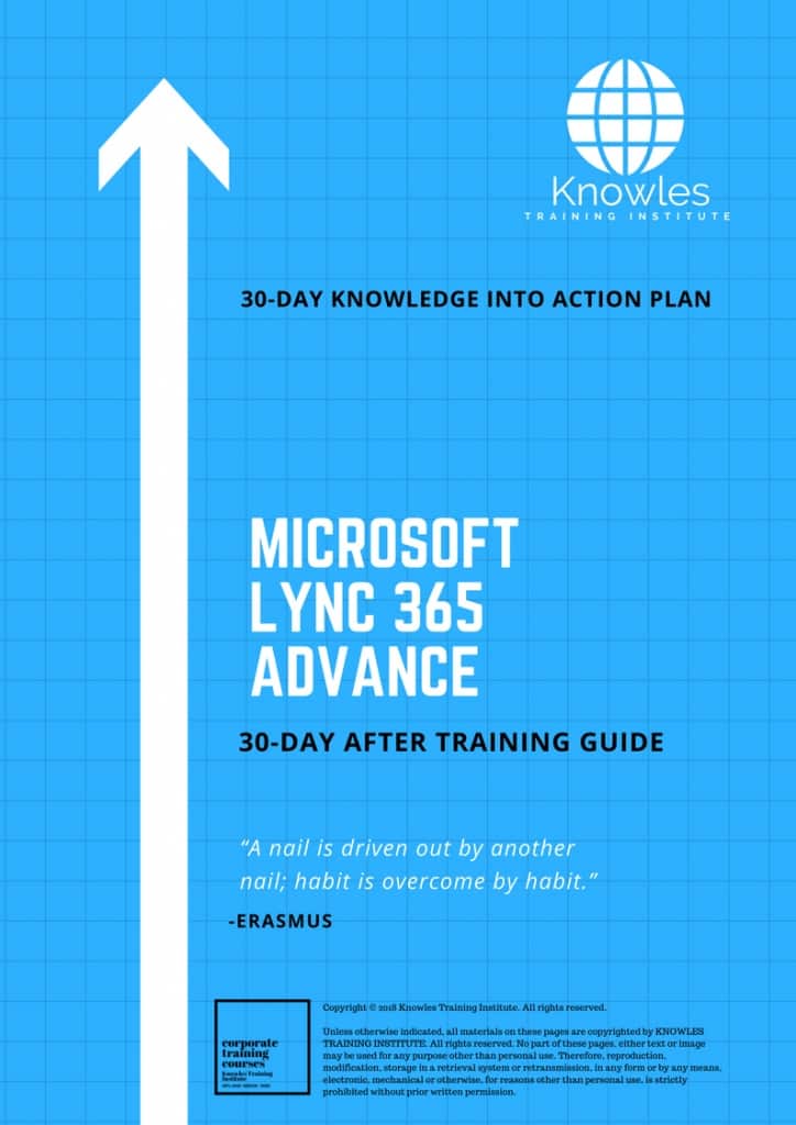 Microsoft Lync 365 Advance 30 Day After Training Guide