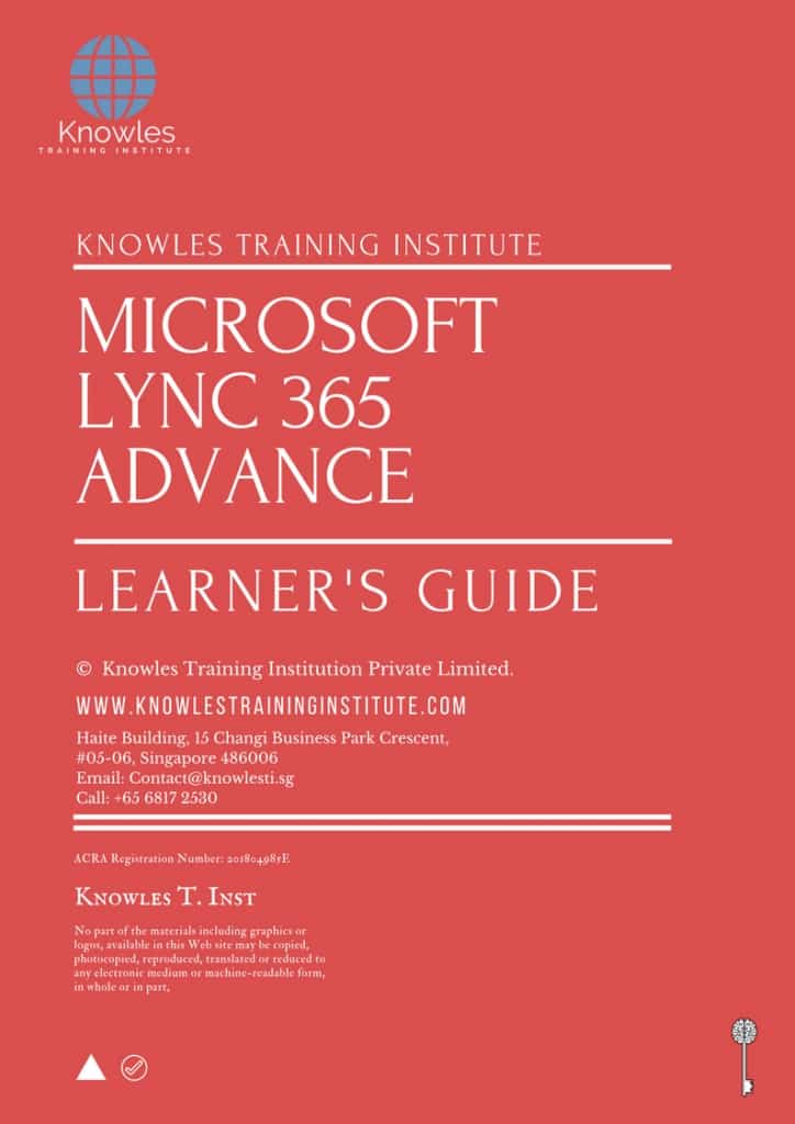 Microsoft Lync 365 Advance Training Course Learner’s Guide