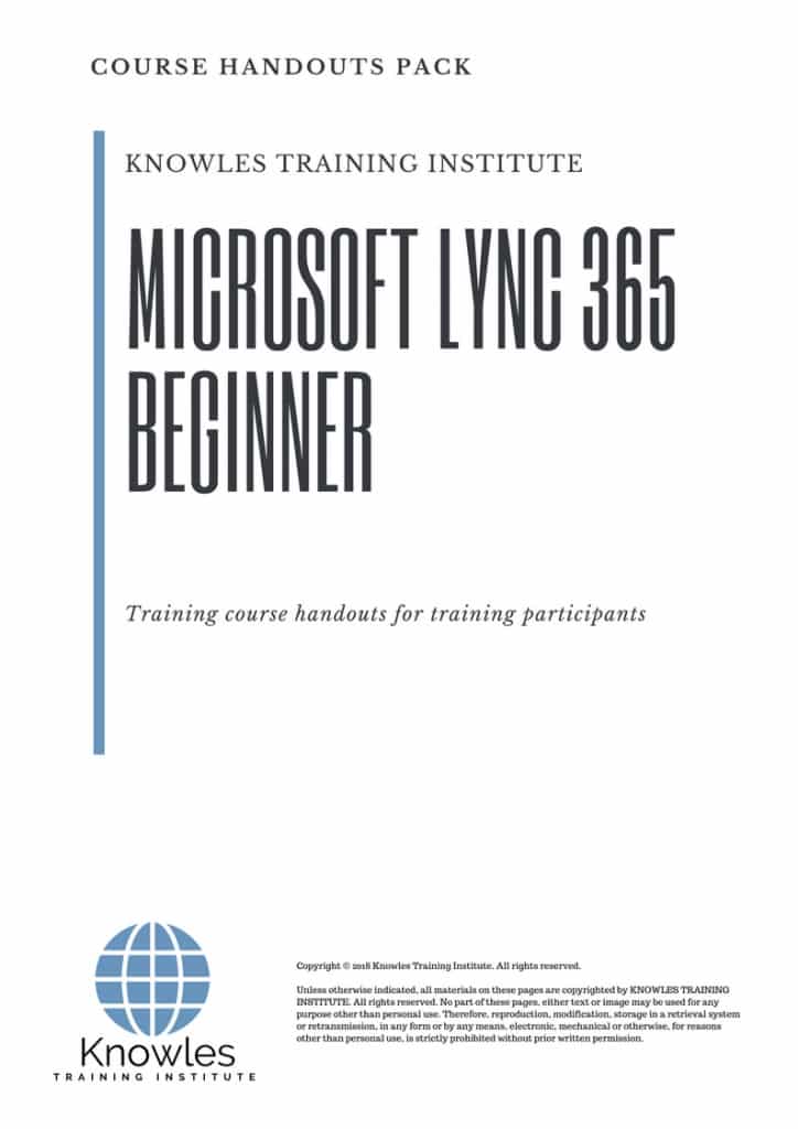Microsoft Lync 365 Beginner Course Handouts