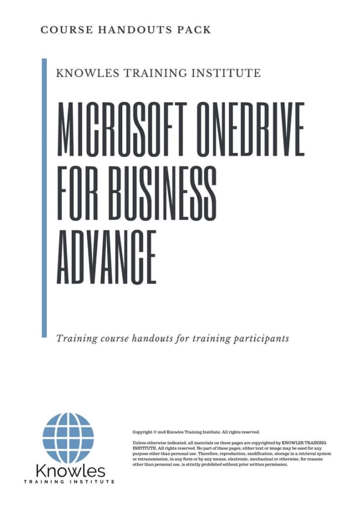 Microsoft Onedrive For Business Advance Course Handouts