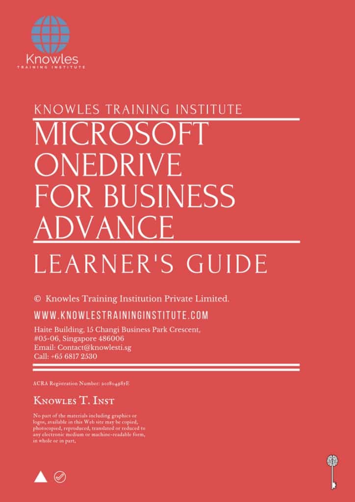 Microsoft Onedrive For Business Advance Training Course Learner’s Guide
