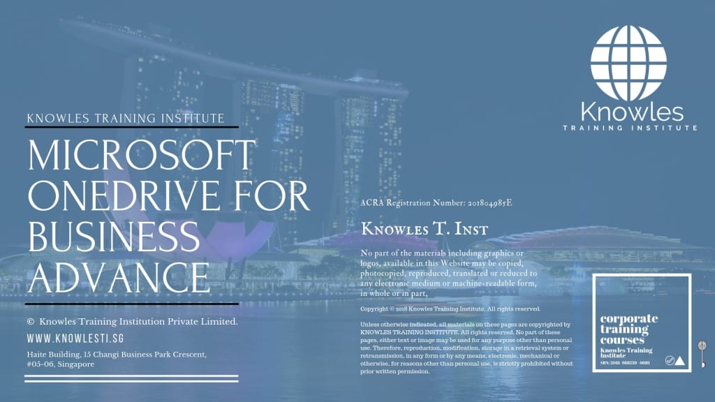 Microsoft Onedrive For Business Advance Training Course in Singapore