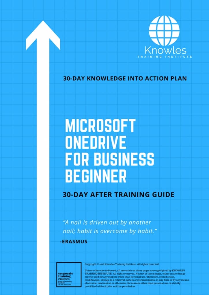 Microsoft Onedrive For Business Beginner 30 Day After Training Guide