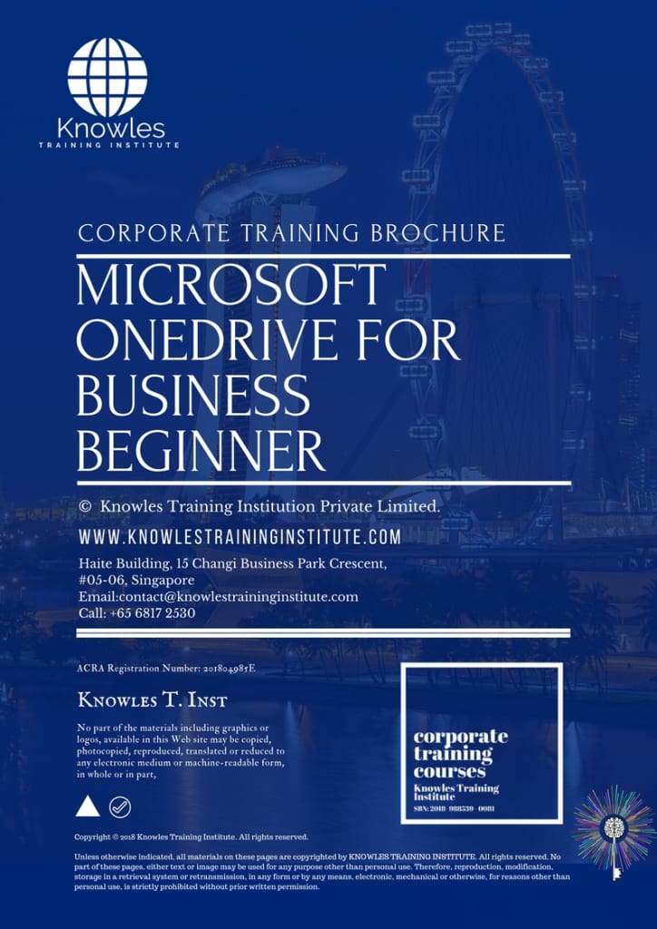 Microsoft Onedrive For Business Beginner Training Course Brochure
