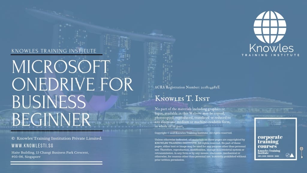 Microsoft Onedrive For Business Beginner Training Course in Singapore